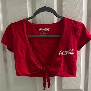 Coca Cola Red Crop Top with Tie Detail